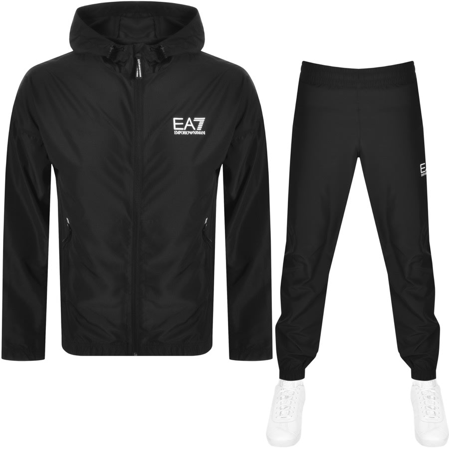 ea7 black tracksuit bottoms